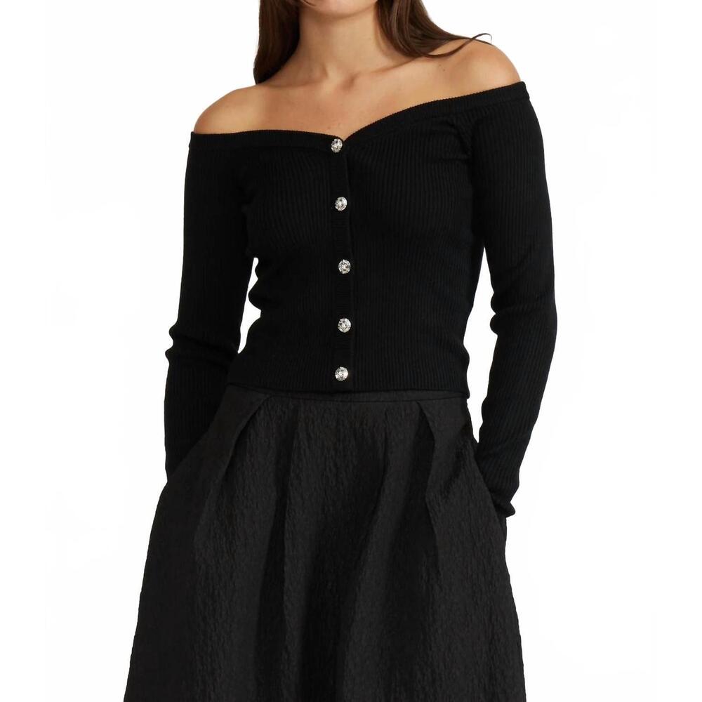 NEW LUCY PARIS scout knit top in black